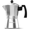 Taurus Minimoka Minimoka 6 - Moka, 6 tazze, base e filtro in acciaio inox, impugnatura ergonomica, valvola di sicurezza, chiusura in silicone per una maggiore sicurezza, adatta per: vitro, elettrica e gas
