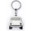 BRISA VW Collection - Volkswagen Portachiavi Keyring Vintage in Metallo smaltato, per Chiavi/Zaino/Borsa, Maggiolino Beetle Design (Fronte/Bianco)