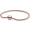 PANDORA Icons Bracciale in maglia snake placcato in oro rosa 14k, 21