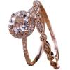 LRGKMCWTOB Set di 2 anelli eleganti da donna in oro rosa 18 carati, con morganite rosa, anello da sposa con diamante solitario, anelli di fidanzamento da donna (US 9)
