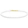 Tamaris Anklet - Elegante cavigliera in acciaio inox lucido - IP Gold - collana di perle di vetro regolabile fino a 25 cm - impermeabile e delicato sulla pelle