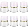 KASANOVA Set 6 bicchieri acqua 420 ml rosa e oro Spectrum