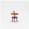 STONES HOME FURNITURE, Tavolino da Esterno a 2 Altezze, Tavolino Salotto Portaoggetti per Camera da Letto e Soggiorno, Modello Sunny, Colore Arancione, 41 x 41 x 55 cm