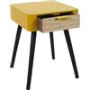 HOME DECO FACTORY, 48 x 40 x 35 cm, CMP Paris-Comodino Bicolore, colore: Giallo, Beige, Legno ingegnerizzato, multicolore