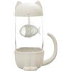 THE CONCEPT FACTORY, KA0554, Tazza con infusore Kawaii Catfish 30cl - Stoviglie Eleganti, Ideale per tè e caffè, Ceramica e Vetro Trasparente, Design Divertente, Bianco, Trasparente