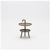 STONES HOME FURNITURE, Tavolino da Esterno a 2 Altezze, Tavolino Salotto Portaoggetti per Camera da Letto e Soggiorno, Modello Sunny, Colore Verde Militare, 41 x 41 x 55 cm