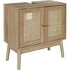 HOME DECO FACTORY, HD0227, mobile sottolavabo, modello Bali, collezione Natural Crush, mobili, mobiletto, mobili da bagno, 60 x 70 x 30 cm, marrone