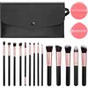flintronic 14 Pcs Set Pennelli Make up, Set Pennello Make Up, per Applicazione Contorno e Definizione, Sfumature, Fondazione Cipria Fard, Ombretto,
