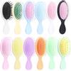 Wokape Set di 12 mini pennelli per capelli bagnati, 12 colori, mini pennelli da viaggio per pallavolo, in plastica, setole morbide con base di fusione, piccoli pennelli per capelli per il tipo di