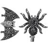 WOONEKY 2 Fermagli Per Con Strass A Forma Di Ragno E Pipistrello Gotici Per Donne Accessori Per Gotici Di Halloween