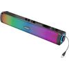 BlissfulAbode Soundbar per computer alimentata tramite USB con doppi altoparlanti stereo da 3 W, ingresso AUX, vibrante RGB a colori, per uso sotto monitor, cablata per PC desktop, laptop e giochi
