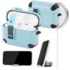 AOOSU Custodia Compatibile con AirPods 3 Pro, Custodia Protettiva per AirPods, Bluetooth Scatola per Cuffie Protettiva, con lucchetto e portachiavi, Coperchio magnetico, Antigraffio-Azzurro