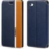 Shantime Custodia Flip in Pelle PU Bicolore con Chiusura Magnetica Invisibile Compatibile con iPod Touch 4, Cover Elegante e Protettiva (Blu)