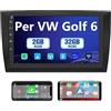 AWESAFE Autoradio 13 per Golf 6 (2008-2016) con CarPlay e Android Auto 9 Pollici Radio Android (2G+32GB) Stereo con cornice esterna, Funzione con Comm