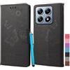 Klapber Cover per Xiaomi 14T Custodia in Pelle per Xiaomi 14T Custodie da Cintura Portafoglio con Slot per Schede Morbida Silicone Custodia per Xiaomi 14T, Nero