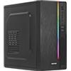 Nuwo Itak I603 Case Micro-ATX Mini-ITX con Alimentatore 240W per PC Desktop Office Mini Tower mATX 0.40MM SPCC, Strip LED e Lettore Card, USB 3.0, Nero