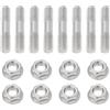 VGOL 8 Serie M8x1.25 Dadi per Bulloni a Doppia Testa 42mm Kit Dadi Inox per Collettore di Scarico e Aspirazione Auto