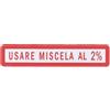 Generico RMSRicambi Adesivo Targhetta USARE MISCELA AL 2% Compatibile Con VESPA 50-125 - L - R - N - SPECIAL - PK - PKS - PK XL - ET3 - PRIMAVERA - SS 610054M0003-610054M003