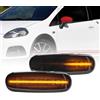 Grace's Secrets Grace's Tech Indicatori di Direzione Laterali a LED Dinamici Sequenziali per Fiat Grande Punto Punto Evo Ab.arth - Lampeggiante LED Fumé
