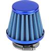 KIMISS Filtro Aria Sportivo per Moto,Kit filtro aria a induzione 38 mm per moto fuoristrada, ATV, quad e dirt pit bike - di aspirazione ad alto flusso universale - Blu