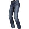 SPIDI, J Tracker Lady Long, Colore Blue Dark Used, Taglia 34, Pantaloni Moto Donna con Protezioni, Vestibilità Slim, Jeans Moto Pratici ed Elasticizzati