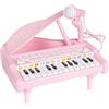 JOINPAYA Pianoforte Microfono Giocattolo per Elettronico Multifunzionale Precoce con Tastiera , Volume Regolabile , per Apprendimento Musicale Ragazza