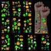DiULi Halloween Tatuaggi Set, 10 Fogli Luminosi Tatuaggi Temporanei Stickers Trasferelli, Stickers Bambini, Decorazioni Cosplay per Feste di Halloween, Serie Teschi
