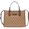 GUESS Izzy 2 Compartment Tote Latte Logo