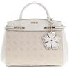 GUESS borsetta borsa a tracolla Melinda Logo Tri Compartment Satchel Cream White Logo avorio