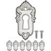FUXXER® 6 targhette per chiavi antiche, rosette, design vintage, 45 x 23 mm, argento