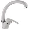 ambrosiana SEI1406WHI Rubinetto miscelatore lavello cucina/lavanderia con canna alta Ambrosiana serie Sei in ottone color bianco con areatore a risparmio idrico, bianco