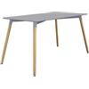 milani home - tavolo da pranzo fisso 140 x 80 cm in plastica e legno, grigio, stile scandinavo