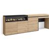 Skraut Home | Credenza | Mobile, Buffet, Stoccaggio | 227x75x35 cm | Camera da letto, stanza | Camino elettrico | Cassettiera | Tavolo da toeletta | Stile moderno | Rovere