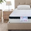 INmaterassi - Materasso Dolce Sonno in Memory Foam e Waterfoam, con 11 Zone Ergonomiche, Rigidità Media, Rivestimento Anallergico e Antiacaro, Alto 25 cm, per Letto Matrimoniale 140 x 190 cm