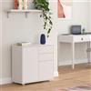 [en.casa] Comò con 2 Ante e 2 Cassetti Credenza con Scomparti Vani Chiusi Mobile Contenitore Multiuso per Camera da Letto Soggiorno 74x79x36 cm - Bianco Opaco