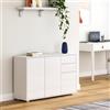 [en.casa] Credenza con 2 Cassetti e 3 Ante Comò Cassettiera Multiuso con Scomparti Vani Chiusi per Soggiorno Camera da Letto Ufficio 74x117x36 cm - Bianco Lucido