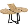 DEKIT GRUPO RIMOBEL DUNA - TAVOLO DA PRANZO ROTONDO ALLUNGABILE, NORDIC - 77x110-158 cm