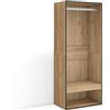 Skraut Home | Armadio Aperto | Appendiabiti con ripiani | 60x145x35 cm | Camera da letto, stanza | Vestiti, scarpe | Stile moderno | Rovere