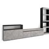 Skraut Home | Mobile Soggiorno TV | Parete Attrezzata Soggiorno | 310x186x35cm | Per TV fino a 65 | Set di mobili | Stile moderno | Cemento