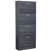 BS COM Scarpiera 4 Ante a Ribalta Modello LOLA, Grigio Scuro, 60x24x150 cm, Salvaspazio per Ingresso