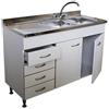 Arredobagno e Cucine Mobile per cucina sottolavello componibile cm.120, due sportelli e lavello inox