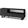 Skraut Home | Mobile TV Soggiorno | Ampio spazio a disposizione | 150x57x35cm | Per TV fino a 65 | Design industriale | Stile moderno | Nero