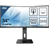 AOC Monitor Pro-line CU34P2A LED 34" 2K Ultra HD Curvo 100Hz Nero
