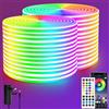 Segrass Striscia LED 30 m, telecomando, controllo app, IP65, impermeabile, flessibile, RGB neon LED, 24 V, per camera da letto e decorazione esterna (2 rotoli da 15 m)