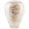 Terroso - Vaso - Vetro bianco soffiato a bocca - Aspetto lussuoso, elegante e raffinato - 27 cm di altezza - Effetto marmo - Vaso per fiori
