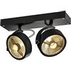 SLV KALU 2 lampada a parete/plafone, QPAR111, nero, 2xGU10 max. 75W