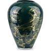 Terroso - Vaso - Vetro verde soffiato a bocca - Aspetto lussuoso, elegante e raffinato - 27 cm di altezza - Effetto marmo - Vaso per fiori