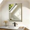 S'AFIELINA Specchio da bagno con ripiano 45x60 cm, specchio da parete con ripiano, Adatto a bagni, soggiorni, residenze studentesche, case per ospiti, ecc