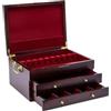 KESOTO Scatola per Posate, Scatola per Posate in Argento, Grande capacità, Accessori in Legno