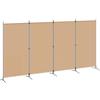 vidaXL Paravento a 4 Pannelli Beige 346 x 180 cm Tessuto, Sala da pranzo, divisorio rettangolare, schermo privacy pieghevole per spazi ridotti e design moderno
